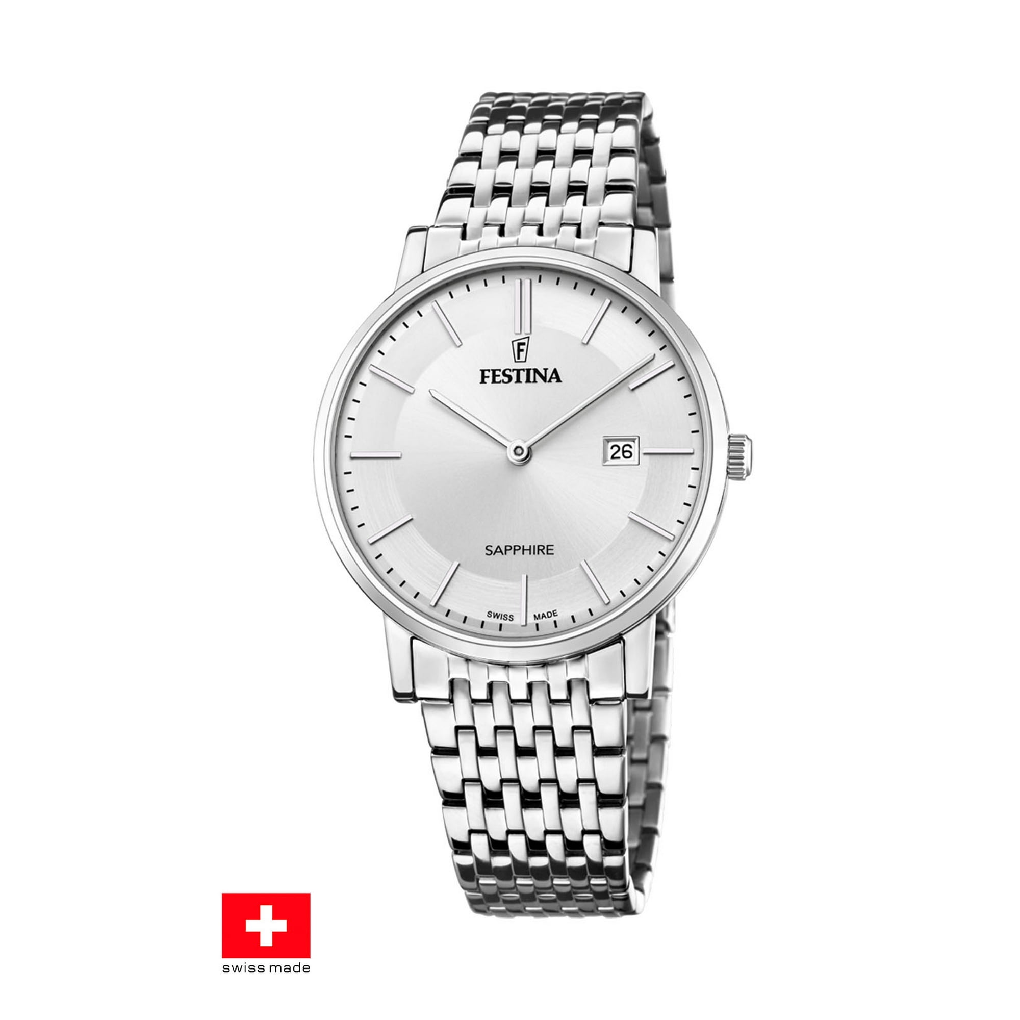 Reloj F20018/1 Festina Swiss Plateado Hombre Swiss Made