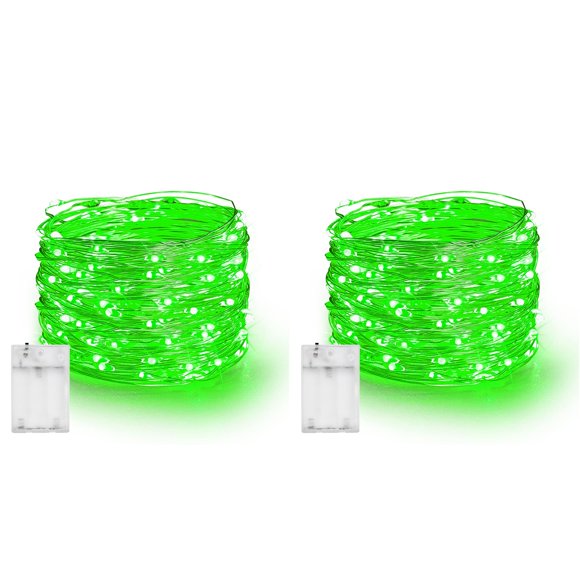 Fairy Lights Dazzle Bright, 40 m, 120 LED, funciona con pilas, paquete de 2