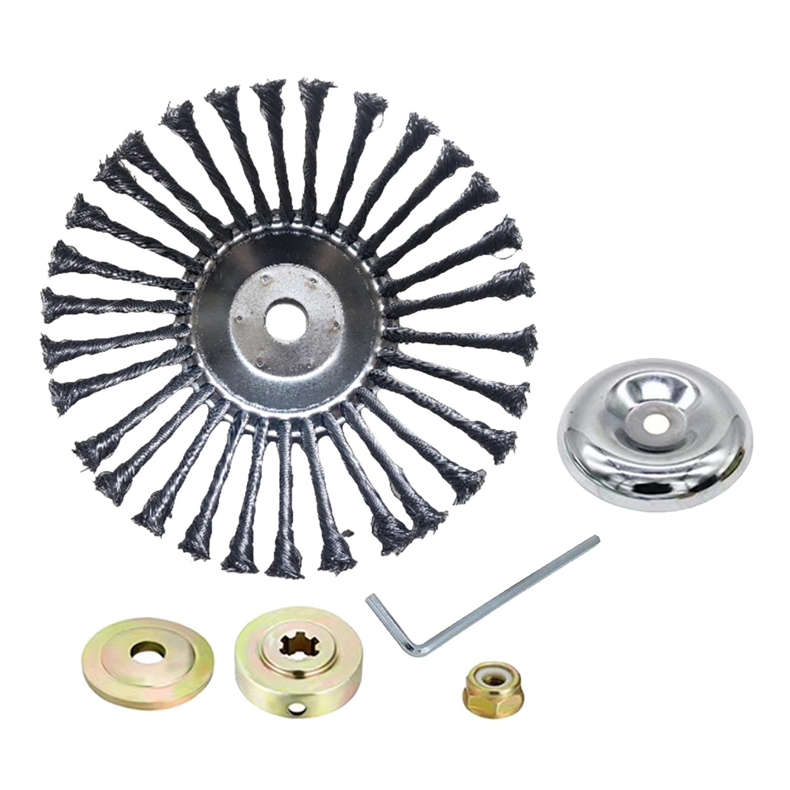 Magideal - Cepillo Giratorio De Alambre De Acero, Rueda De Desyerbado De 10'', Herramientas Eléctricas De Jardín Para Desempolvar, Cabezal De Corte De Cepillo De 5 Piezas