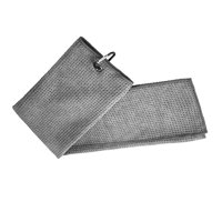 Ioensy - Toalla De Golf De Microfibra Triple Con Mosquetón Gris