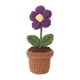thumbnail image 1 of Mini Maceta Rústica Con Flores Tejidas A Mano, Estante Para Regalo De Cumpleaños Y Día De San Valentín, Hojaldre Morado, 1 of 3