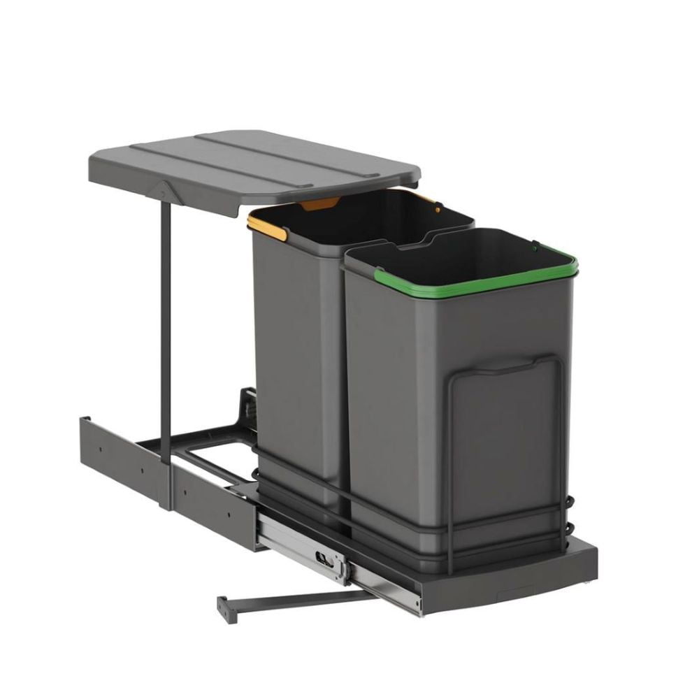 Agoform - Basurero 2x12 Lt Para Puerta 40 Cm Antracita