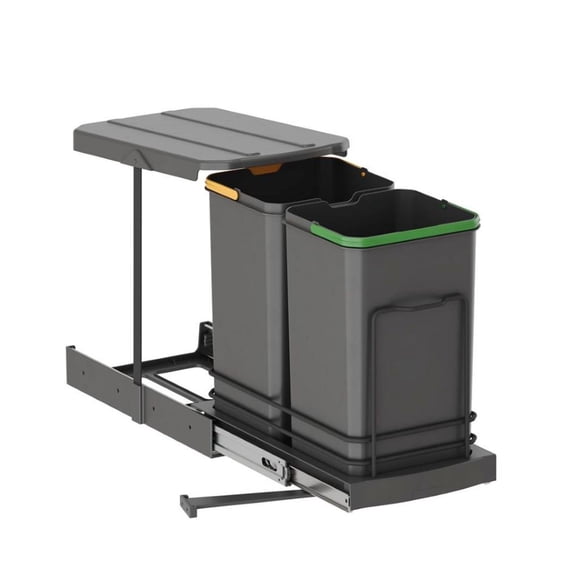 Basurero 2x12 Lt para Puerta 40 cm Antracita