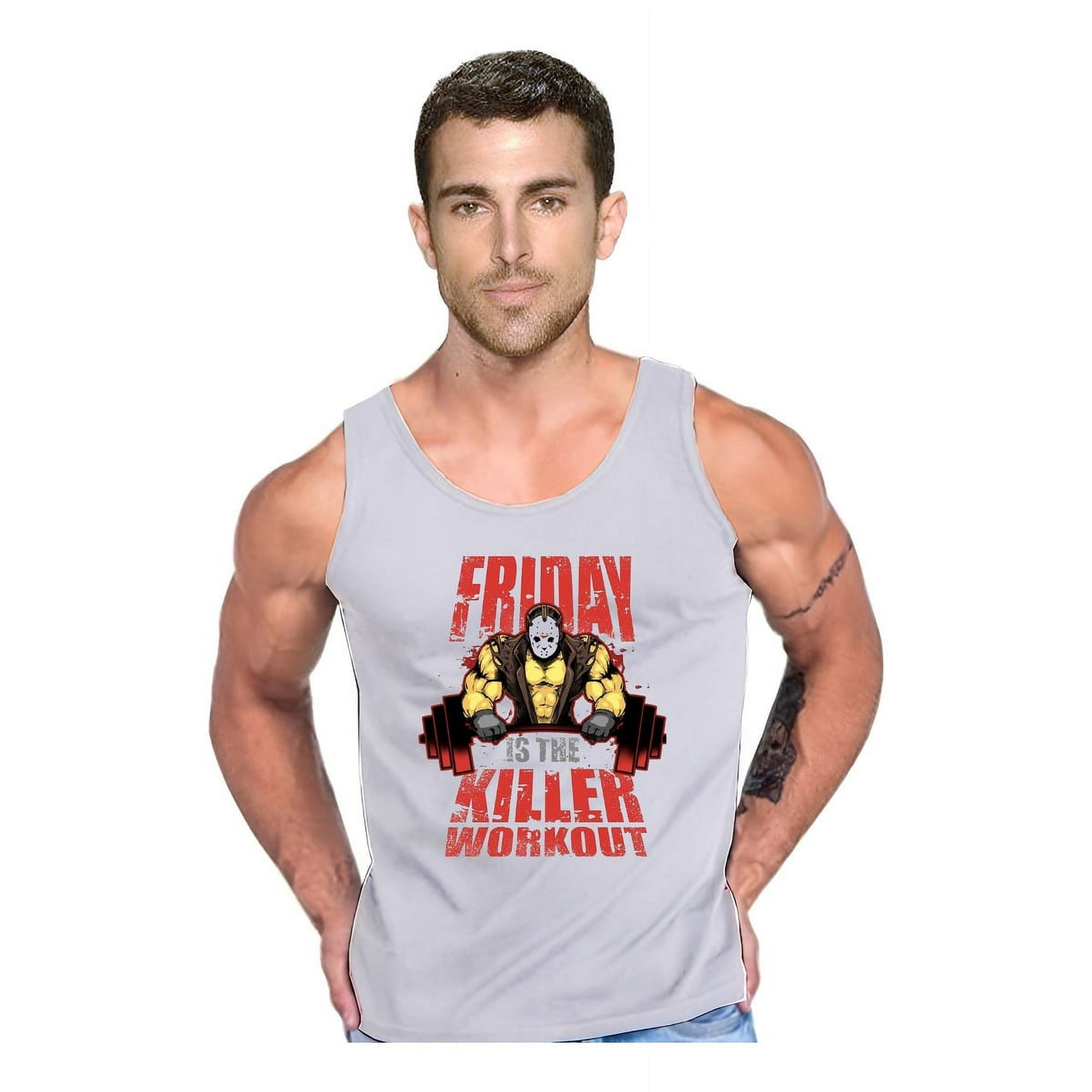 Persodesign - Polera Friday Killer Musculosa Tank Gym Pesas Crossfit Talla M Gris Hombre