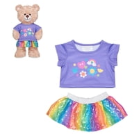 Build A Bear - Set Falda Polera Flores Arcoíris Build-A-Bear