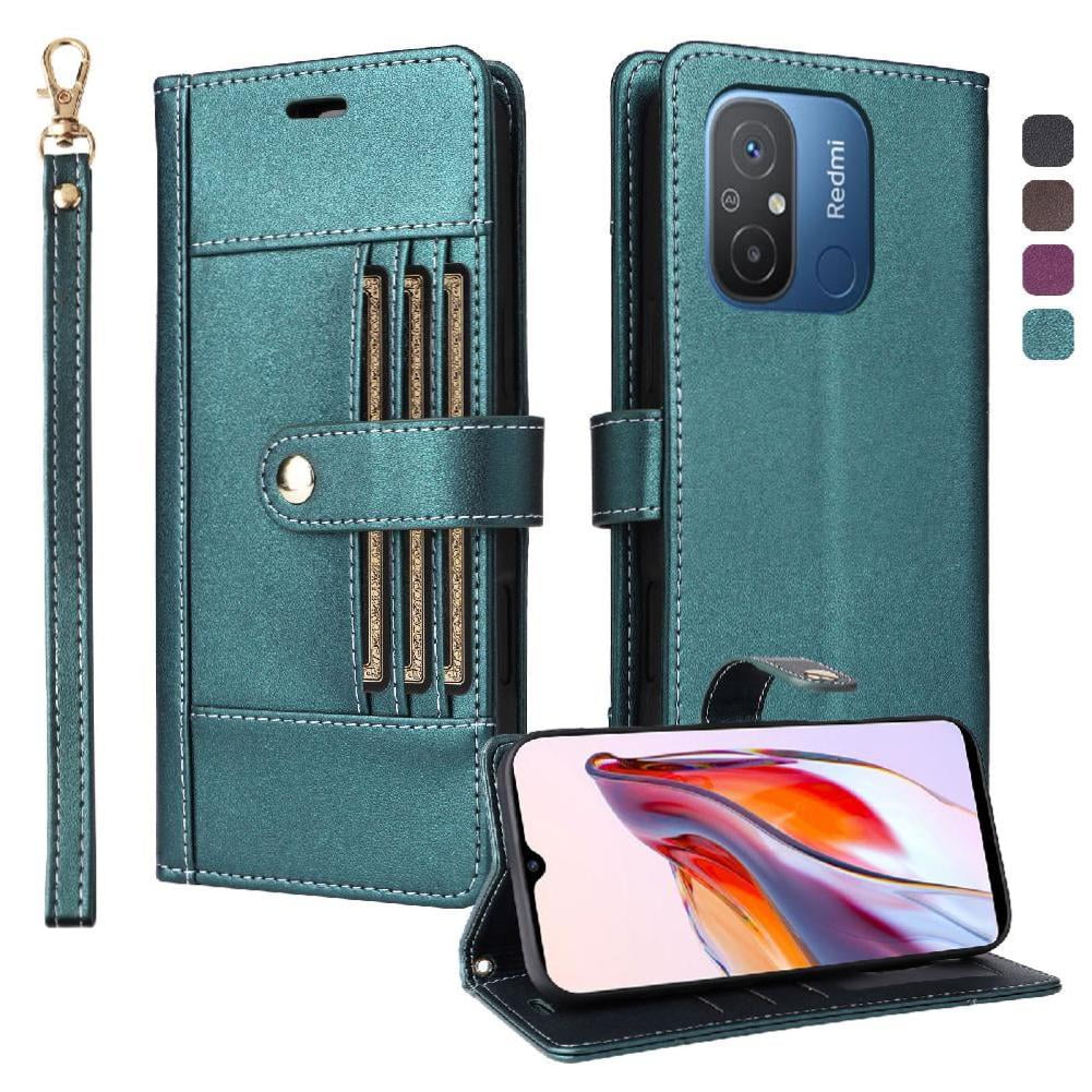 Foxdock Funda Tipo Cartera Para Xiaomi Redmi 12c – Cubierta De Cuero Pu Con Múltiples Ranuras, Bolsillo Para Efectivo Y Correa De Muñeca