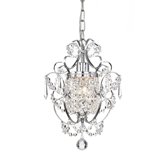 Candelabro Edvivi 28 cm Cromo con Cristal – 1 Luz