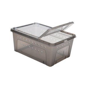 Ioensy - Caja De Alimentación Para Reptiles, Jaula Ligera Para Animales, Hábitat Para Ranas, Gecos Y Escorpiones, Color Negro