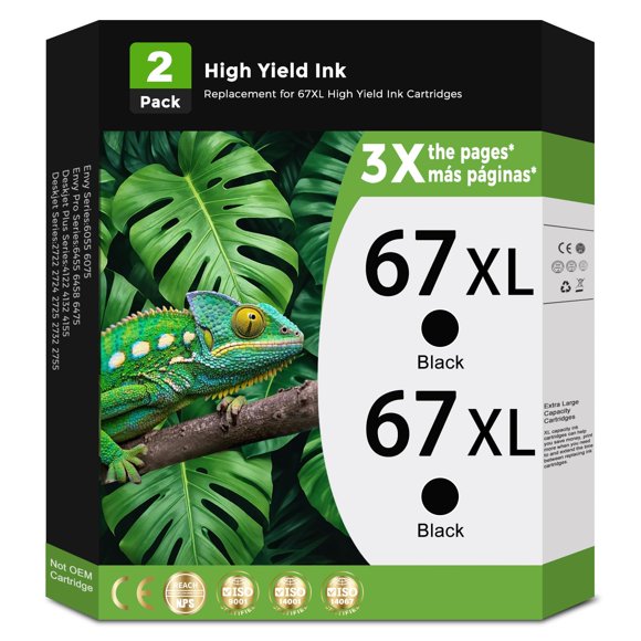 Cartuchos de Tinta ReliInk 67XL Negro de Alta Capacidad Paquete de 2