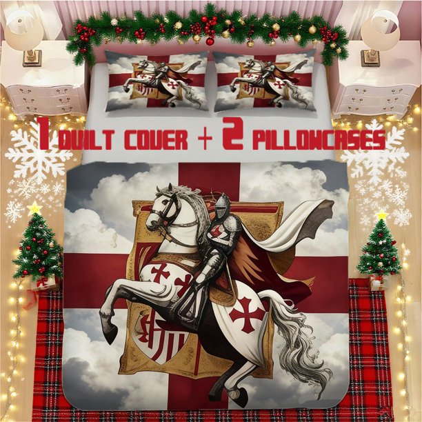 Templar Knight Soft Printed Bedding Polyester Fabric Decorative & Warm