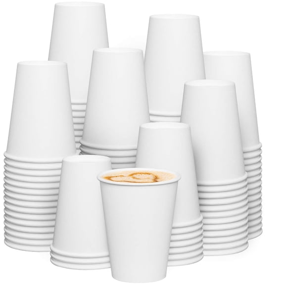 Vasos de café desechables GUSTO White Paper 12 oz 300 unidades