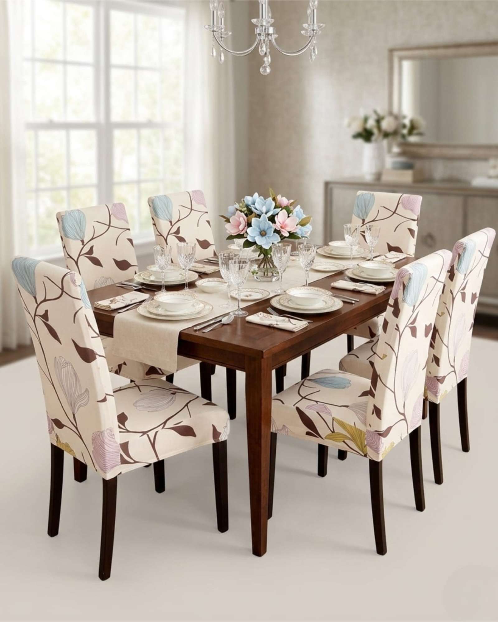 Mylhogar - Juegos De 6 Fundas Para Sillas Con Diseño Elastico