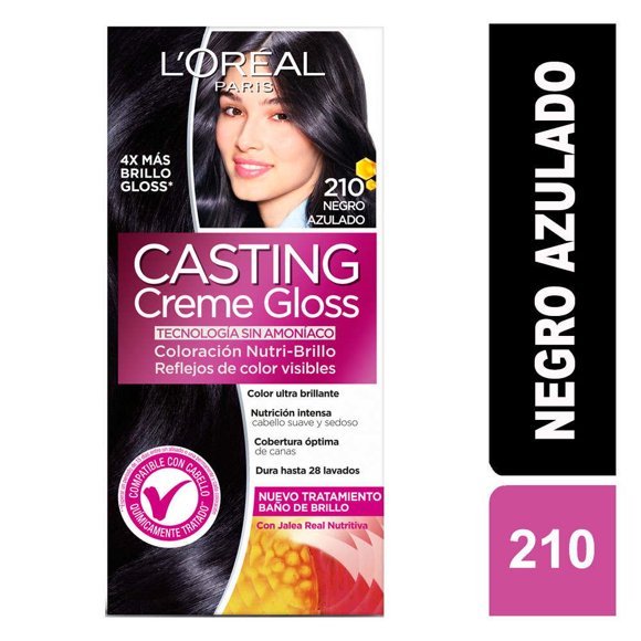 Coloración Cabello sin Amoníaco 210 Negro Azulado, 1 Un