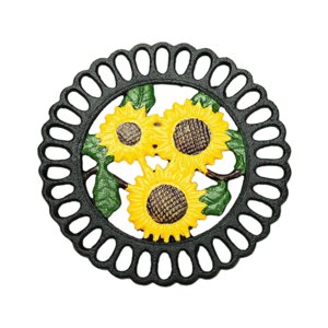 Magideal - Soporte Para Olla Caliente, Salvamanteles De Hierro Fundido Resistente, Almohadilla Para Placa Caliente Resistente Para Tetera De Cocina Y Sartén Plat Girasol