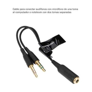 Genérico - Cable Divisor De Audio Y Micrófono – Entrada Plug 3.5Mm
