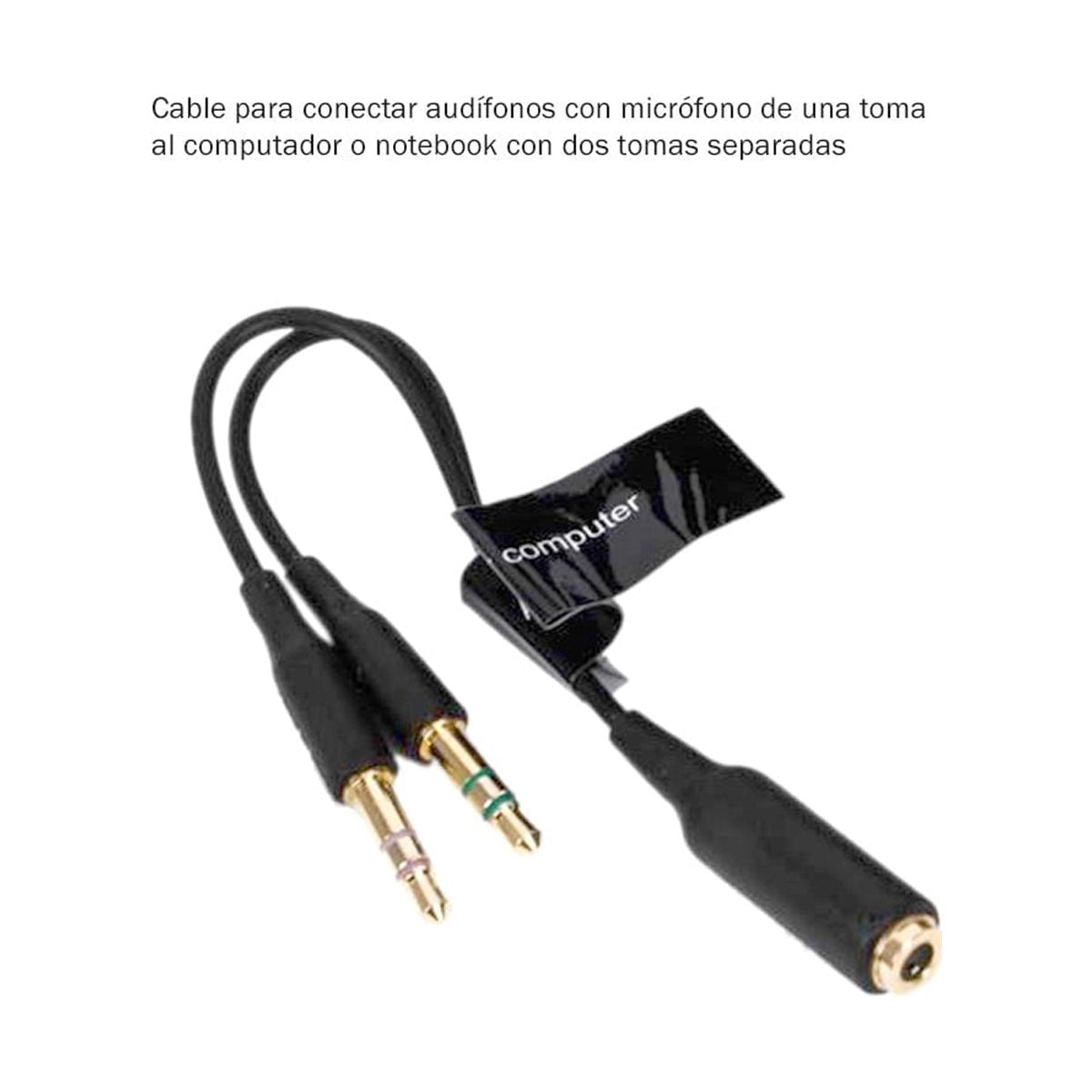 Genérico - Cable Divisor De Audio Y Micrófono – Entrada Plug 3.5mm