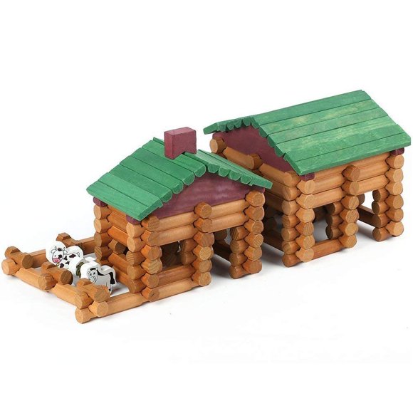 Set de juguetes de troncos de madera Joqutoys, 170 piezas, educativo para niños