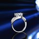 thumbnail image 3 of Anillos de Compromiso Ajustables de Moissanita de 3 Uds para Mujer Chapados en Oro de 18K Anillos de Diamante de Plata Esterlina S925 Corte Redondo Color D VVS1 Anillos de Moissanita con Certificado, 3 of 8