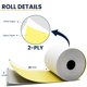 thumbnail image 2 of Papel para impresora PM Company 3" (7,6 cm) x 29 m paquete de 32 rollos 2 capas blanco/amarillo, 2 of 7