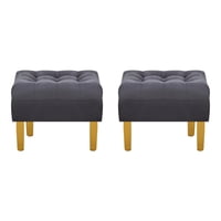 Bodevir - Set Pouf Wood 1C Felpa 01 Gris