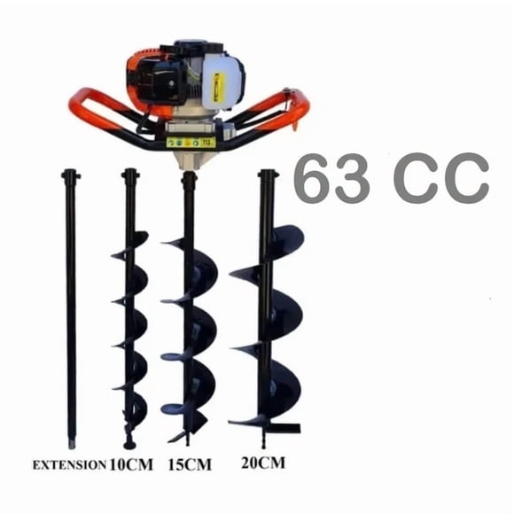 Barreno Ahoyador 63cc + 3 Brocas + Extensión - Profesional Japón
