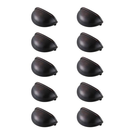 Juego De Tiradores Tipo Taza Decorativos Elegant Decor Atticus De 8,6 Cm, Bronce Aceitado