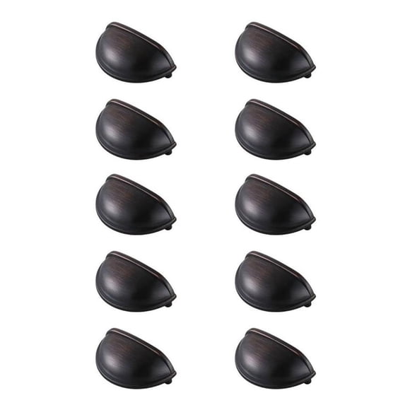 Juego de tiradores tipo taza decorativos Elegant Decor Atticus de 8,6 cm, bronce aceitado