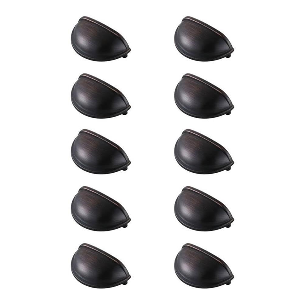 Juego De Tiradores Tipo Taza Decorativos Elegant Decor Atticus De 8,6 Cm, Bronce Aceitado