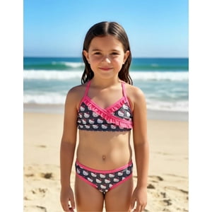 Traje De Baño Niña Hello Kitty Gris 3