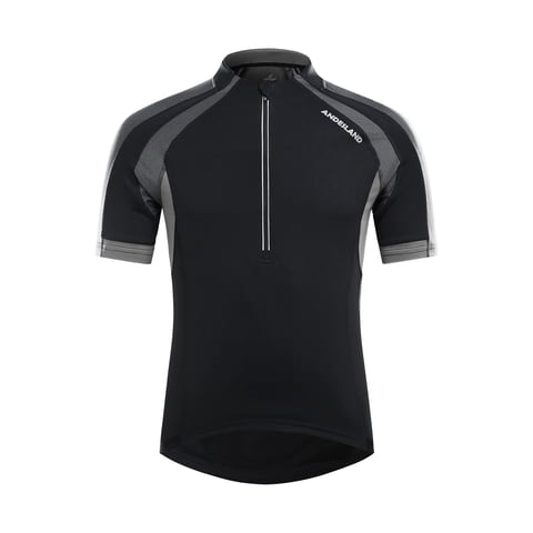 Andesland - Polera Tricota Lisa Manga Corta Medio Cierre Hombre