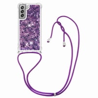 Funda Foxdock Para Samsung Galaxy S21 Fe Con Cuerda Ajustable, Brillo Líquido, Protección Antigolpes Y Lente – Ideal Para Regalo