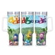 thumbnail image 1 of Oddbods Vaso aislado de acero inoxidable con asa, diseño temático, regalo para familia, amigos y fans; incluye pajita y encaja en el portavasos estándar, 40 oz, 1 of 6