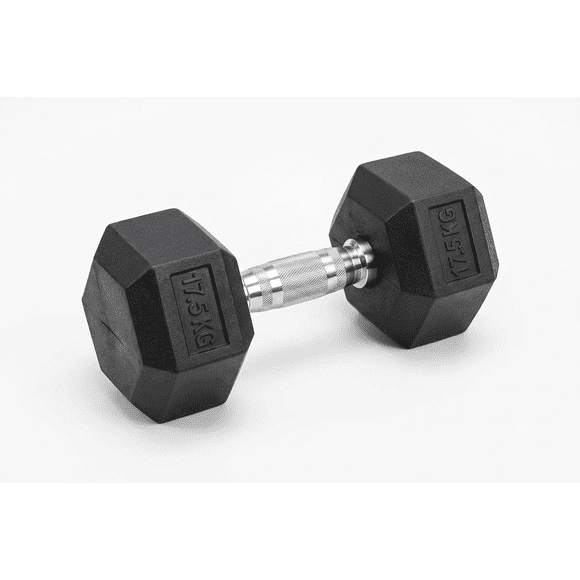 Mancuerna hexagonal - 17.5 kg - para gimnasios y home gym