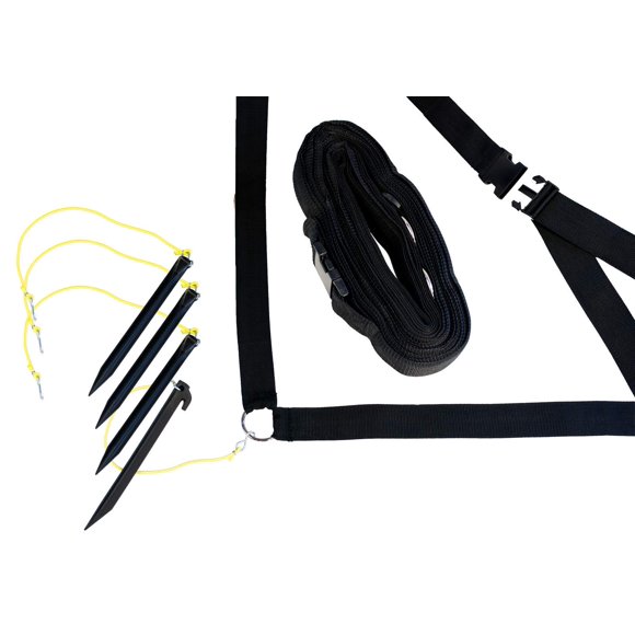 Cinta delimitadora de voleibol Park & Sun Sports 8 m × 16 m negra