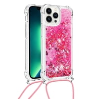 Funda Foxdock Para Iphone 14 Pro Max Con Cuerda Ajustable, Brillo Líquido, Protección Antigolpes Y Lente – Ideal Para Regalo
