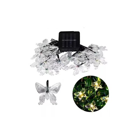 Universal. - Guirnaldas Solares Mariposa 4M Amarilla Luz Decorativa Jardin Solar
