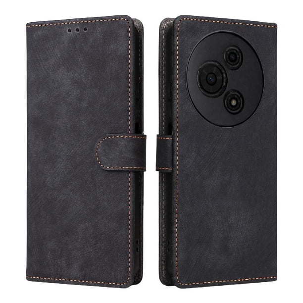 Funda Billetera para TCL 605 con Soporte - Cartera de Cuero con Ranuras Negro