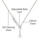 thumbnail image 3 of Collar Savlano 925 Plata 46‑61 cm Ajustable, 3 of 6