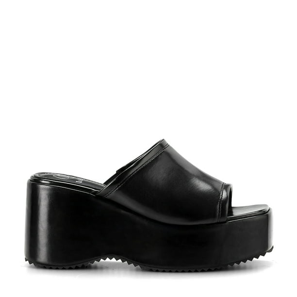 Sandalia Plataforma Negro Casual Lt103 Mujer
