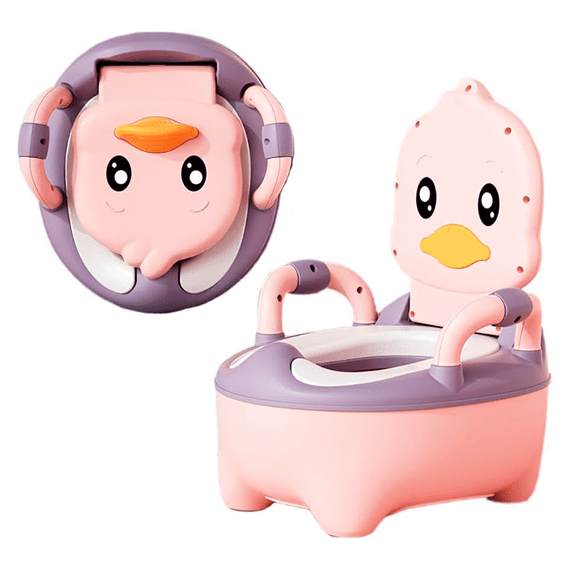 Wakeshome - Pelela Bacinica Baño Infantil Para Niños Niñas Patito Rosa