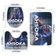 thumbnail image 3 of Ahsoka Tano Juego de 3 alfombras de baño de coral fleece: tapete de baño + alfombra de inodoro en forma de U + funda de tapa de inodoro en forma de O, 3 of 6