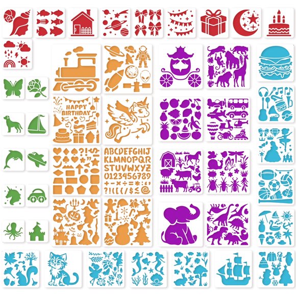 Plantillas Bsenhe 48 piezas para manualidades de pintura infantiles