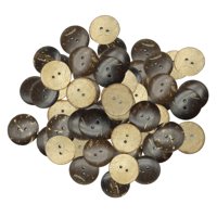 Bothyi - 100X Botones De Cáscara De Coco Decoración Hecha A Mano Para Ropa Álbum De Recortes 2 Agujeros 15Mm