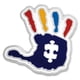 thumbnail image 1 of PinMart Pin de Esmalte con Huella de Mano – Conciencia del Autismo – 2,2 cm, 1 of 8