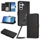 thumbnail image 1 of Funda Cartera Trébol para Samsung Galaxy S24 FE con Ranuras Tarjetas y Carga Inalámbrica Negro, 1 of 6