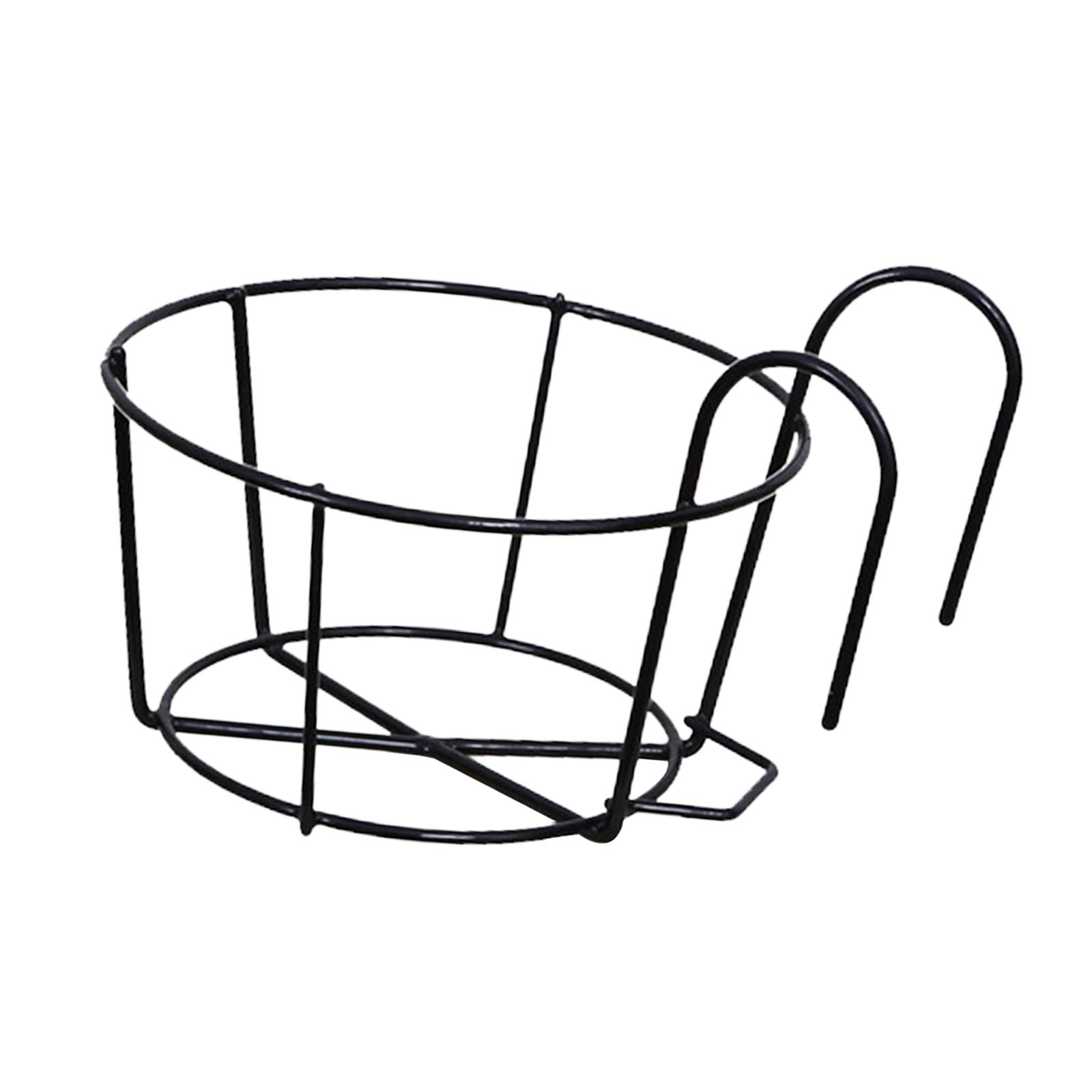 Magideal - Barandillas, Maceteros, Soportes Para Macetas, Valla Redonda, Estante, Contenedores, Arte En Hierro, Cestas Colgantes, Estante Artístico En Hierro Par Negro 12Cm