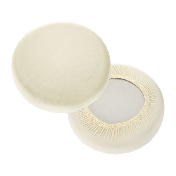 Uxcell 2 Paquete de Fundas para Taburetes Redondas 11-15" Lavables a Prueba de Polvo con Elástico Crema Fluorescente Blanco