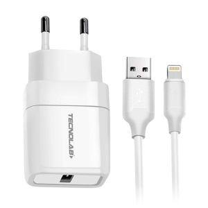 Tecnolab - Kit Cargador Rapido Usb A Light Ning Tl466 Blanco