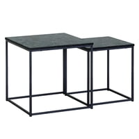 Novahus - Set Mesas Laterales Estilo Marmol Negro