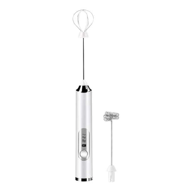 Espumador de leche recargable, batidor de huevos, agitador de leche de café ajustable, Mini mezclador automático de bebidas eléctrico para hornear en blanco